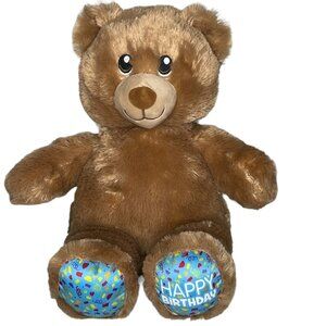 Build-A-Bear Plush Happy Birthday Brown Teddy 15" Stuffed Animal Toy